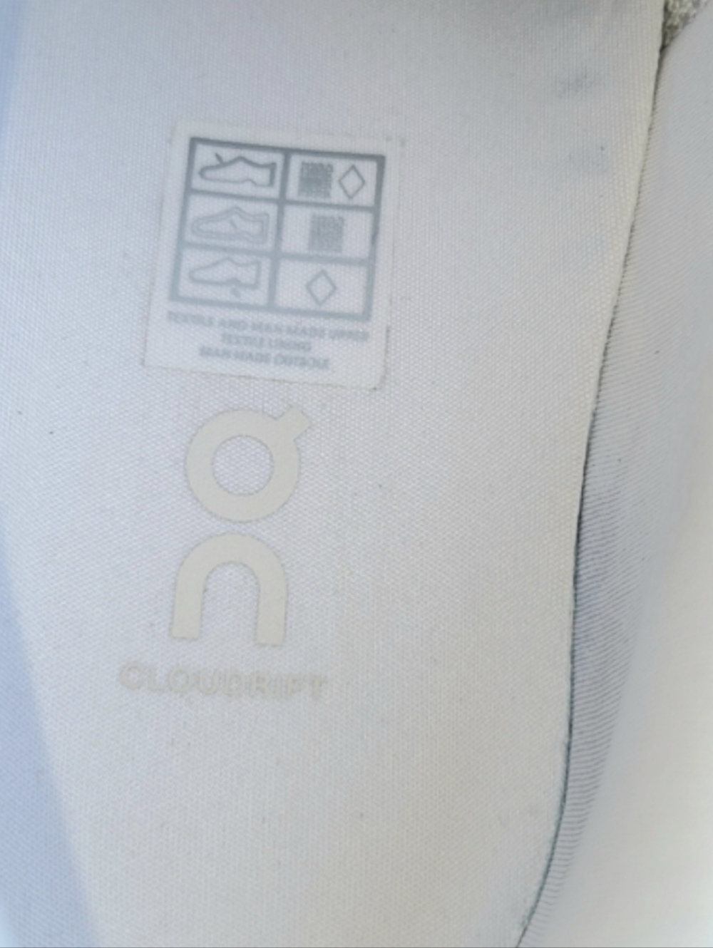 On Running Cloudrift Cloud Athletic Run Jog Walk Tenn Shoe Sneaker White Women 9 - Picture 12 of 13